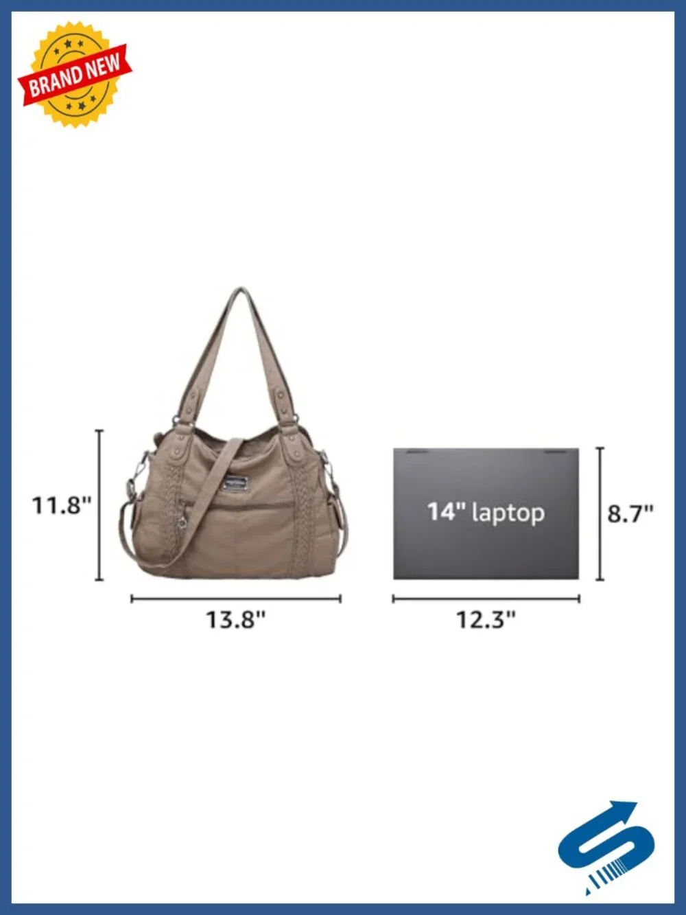 Hobo Bag Faux Leather Crossbody Tote Handbag Shoulder Purse for Women